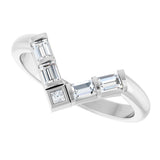 14K White Gold 1/3 CTW Natural Diamond Contour Band 