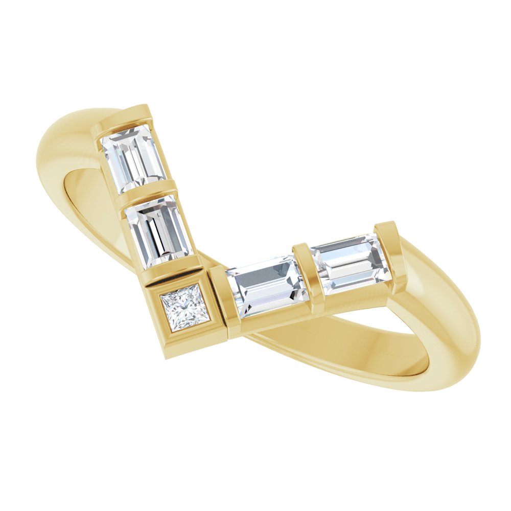 14K Yellow 1/3 CTW Lab-Grown Diamond Contour Band