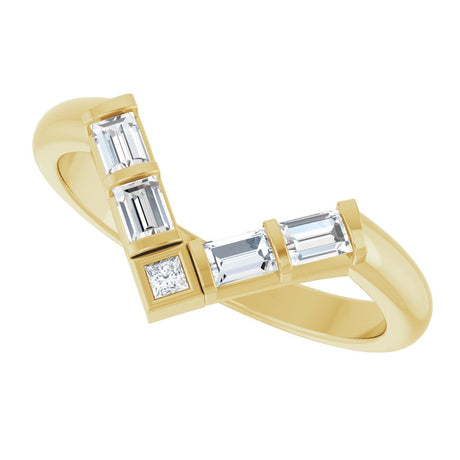 14K Yellow 1/3 CTW Natural Diamond Contour Band