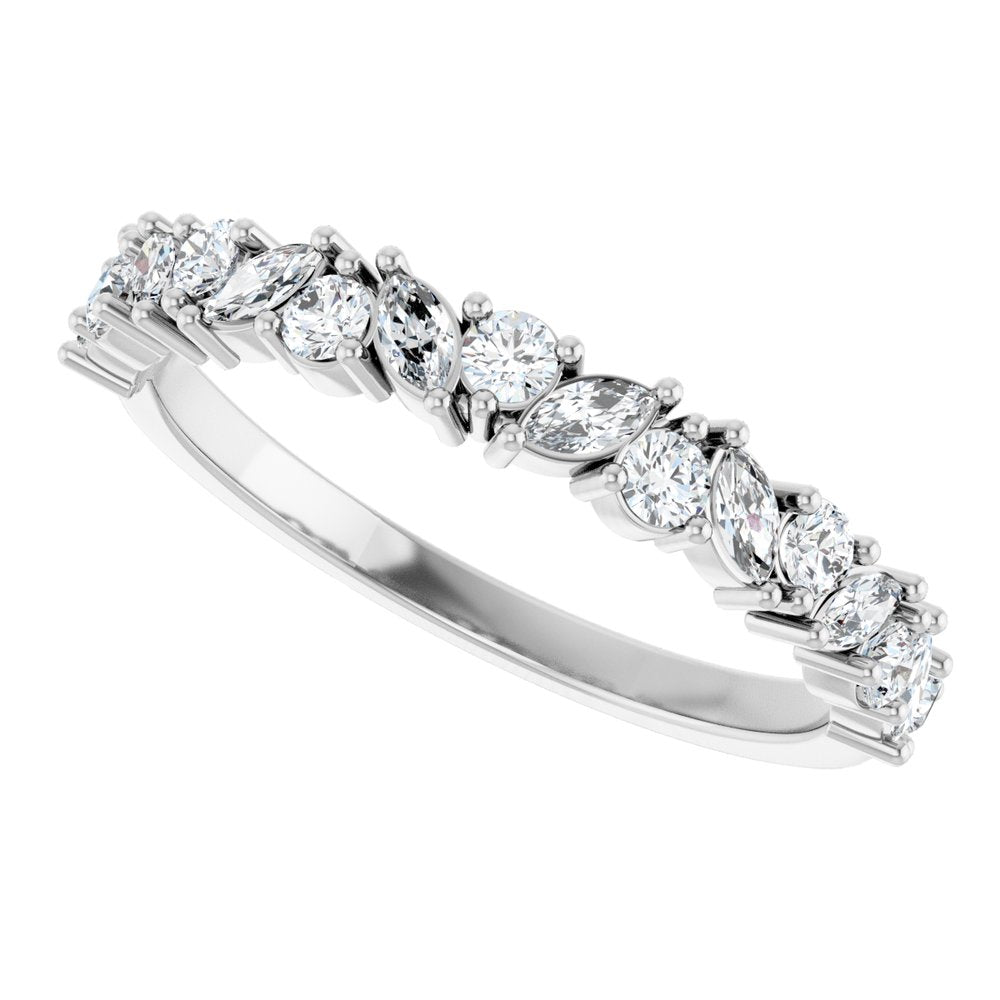 14K White Gold 1/2 CTW Natural Diamond Anniversary Band