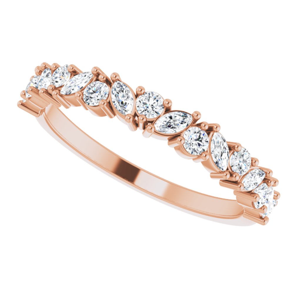 14K Rose 1/2 CTW Natural Diamond Anniversary Band