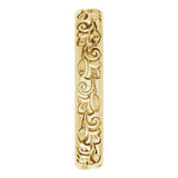 14K Yellow Gold 3 mm Floral Half Round Band Size 5.5