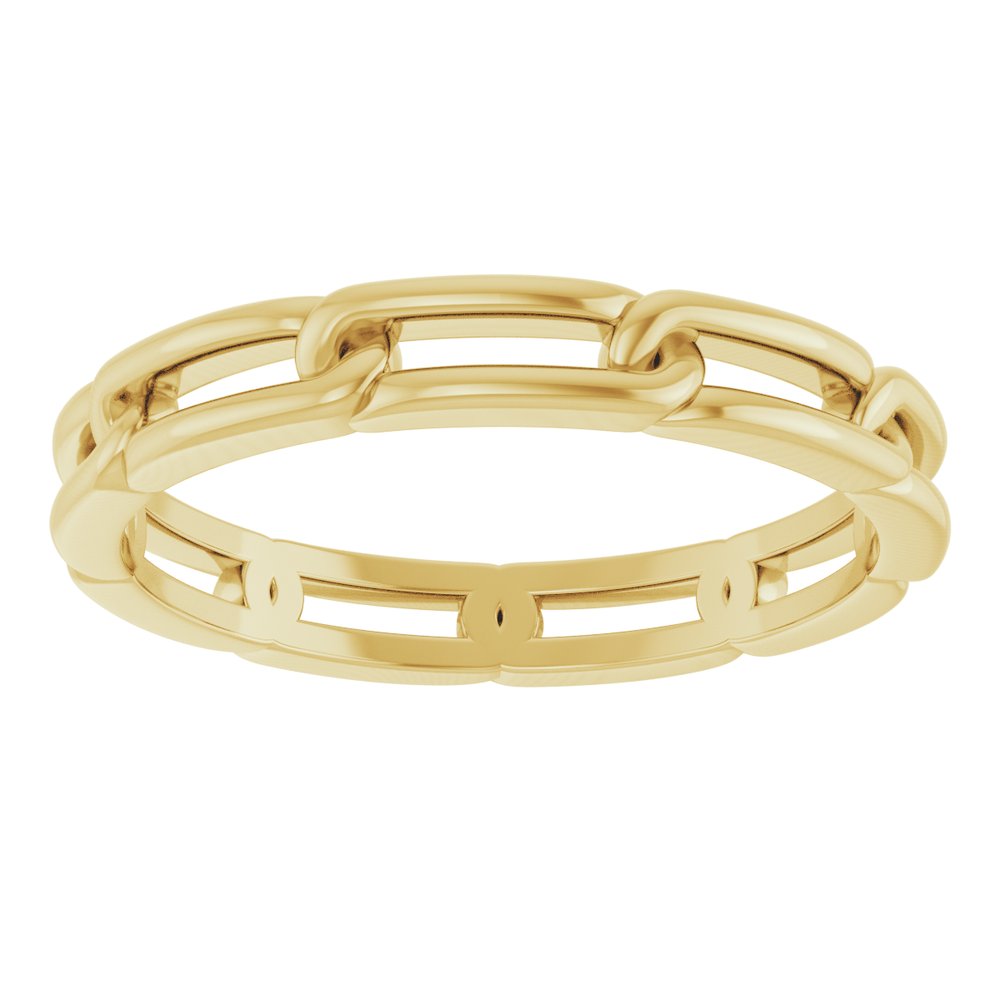 14K Yellow Gold 3 mm Chain Link Band Size 7