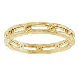 14K Yellow Gold 3 mm Chain Link Band Size 7