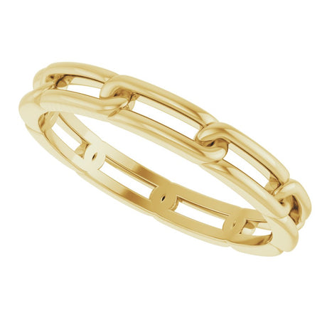 14K Yellow Gold 3 mm Chain Link Band Size 7
