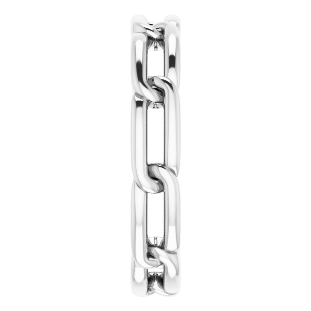 14K White Gold 3 mm Chain Link Band Size 5.5