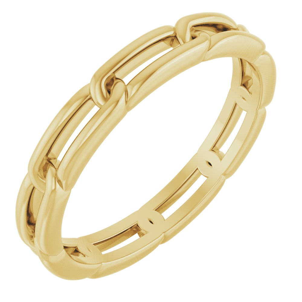 14K Yellow Gold 3 mm Chain Link Band Size 7