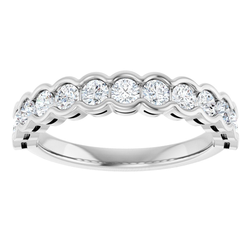 14K White 3/4 CTW Lab-Grown Diamond Anniversary Band