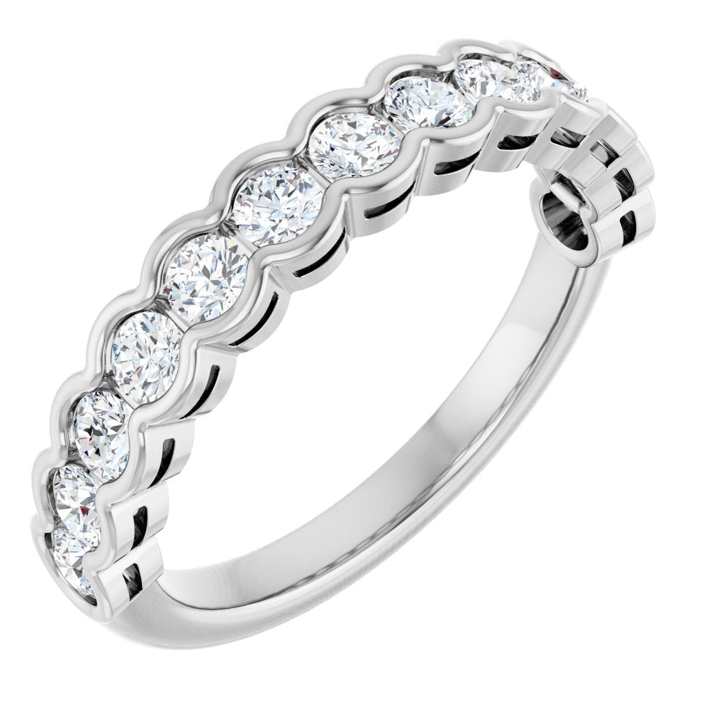14K White 3/4 CTW Lab-Grown Diamond Anniversary Band