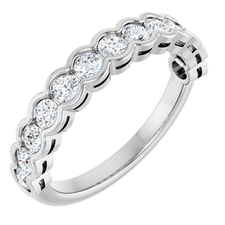 14K White 3/4 CTW Lab-Grown Diamond Anniversary Band