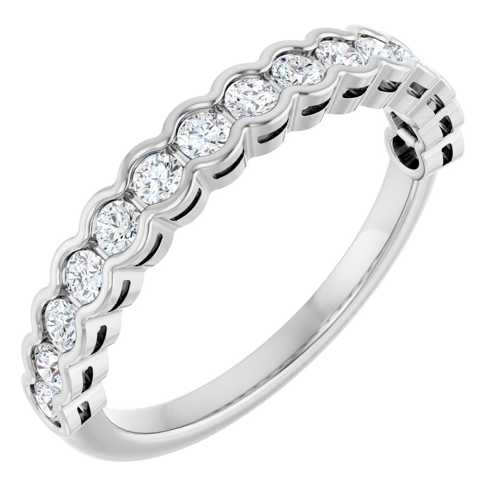 14K White 1/2 CTW Natural Diamond Anniversary Band