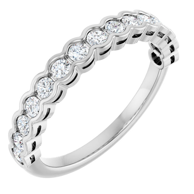 14K White 1/2 CTW Lab-Grown Diamond Anniversary Band