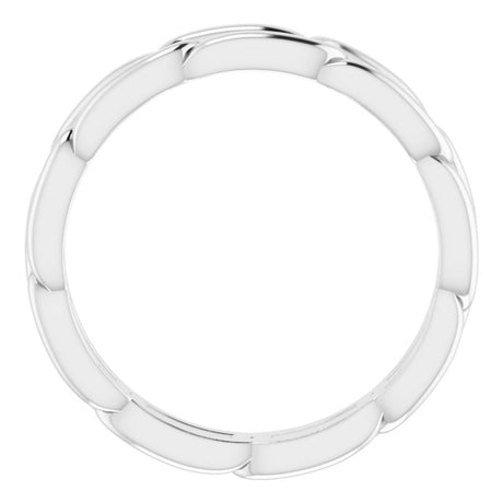 14K White Gold 3 mm Chain Link Band Size 5.5