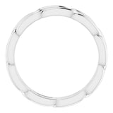 14K White Gold 3 mm Chain Link Band Size 5.5