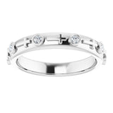 14K White Gold 1/8 CTW Natural Diamond Cross Ring