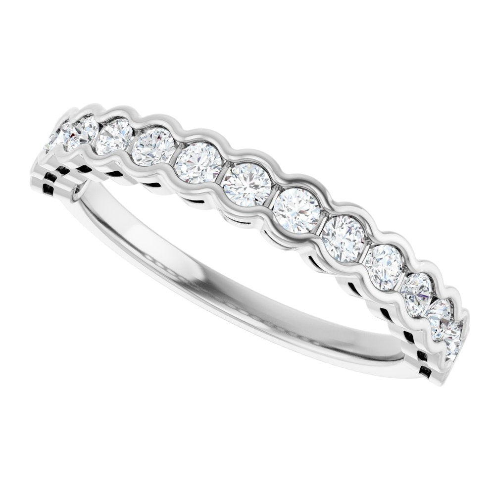14K White 1/2 CTW Lab-Grown Diamond Anniversary Band