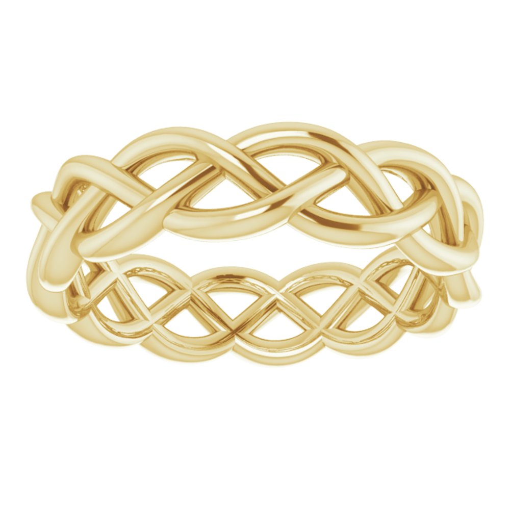 14K Yellow Gold 4.3 mm Woven-Design Band Size 4.5