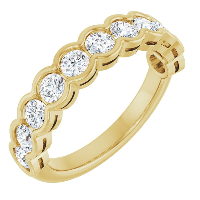 14K Yellow 1 CTW Lab-Grown Diamond Anniversary Band