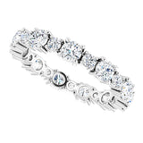 14K White 1 3/8 CTW Natural Diamond Eternity Band Size 8