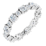 14K White 1 3/8 CTW Natural Diamond Eternity Band Size 8