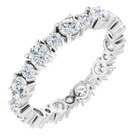14K White 1 3/8 CTW Natural Diamond Eternity Band Size 8