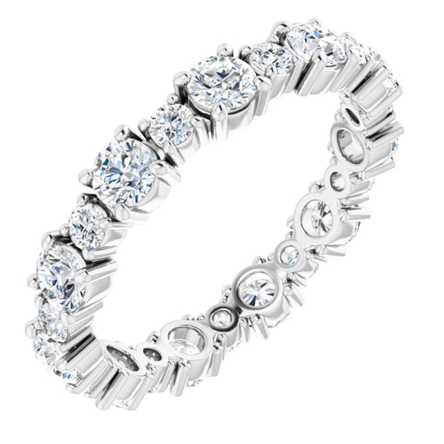 14K White 1 3/8 CTW Natural Diamond Eternity Band Size 8