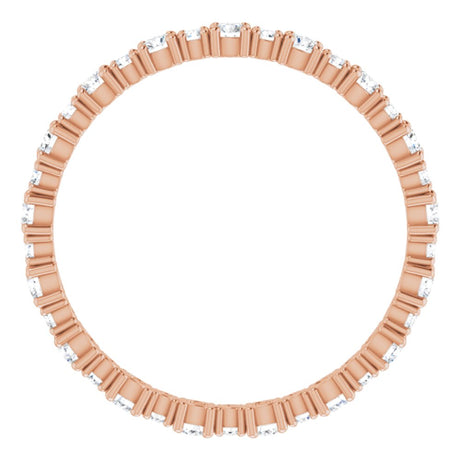 14K Rose 3/4 CTW Natural Diamond Eternity Band Size 7