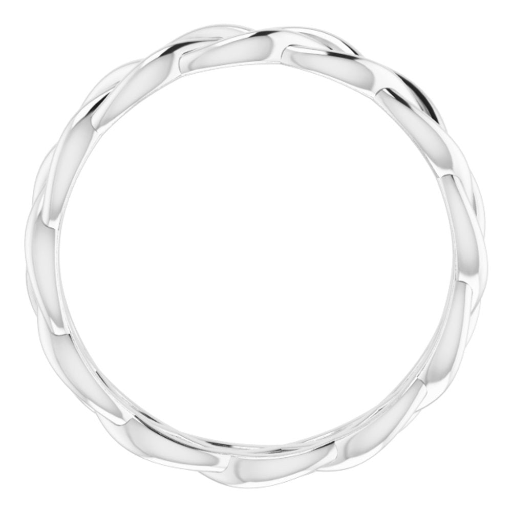 14K White Gold 4.3 mm Woven-Design Band Size 8