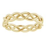 14K Yellow 4.3 mm Woven-Design Band