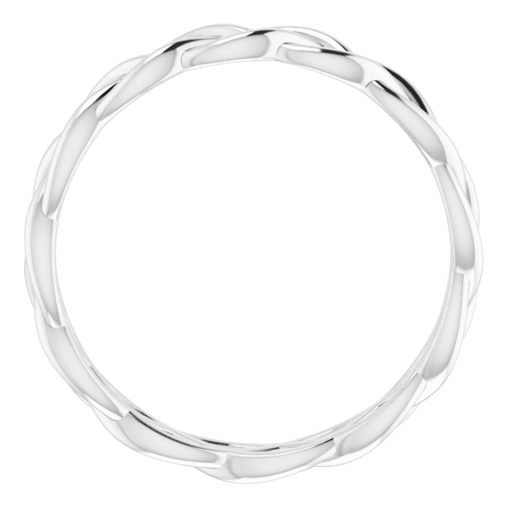 Platinum 4.3 mm Woven-Design Band Size 10