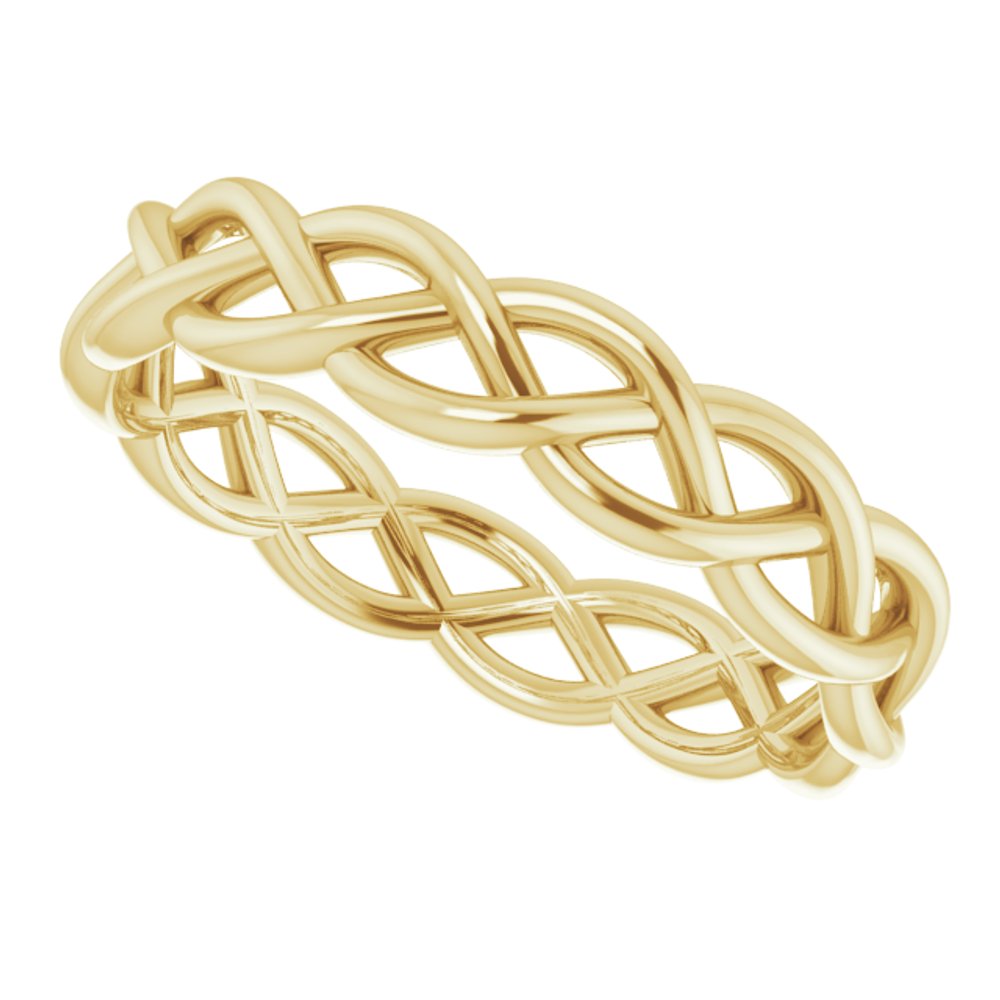 14K Yellow 4.3 mm Woven-Design Band