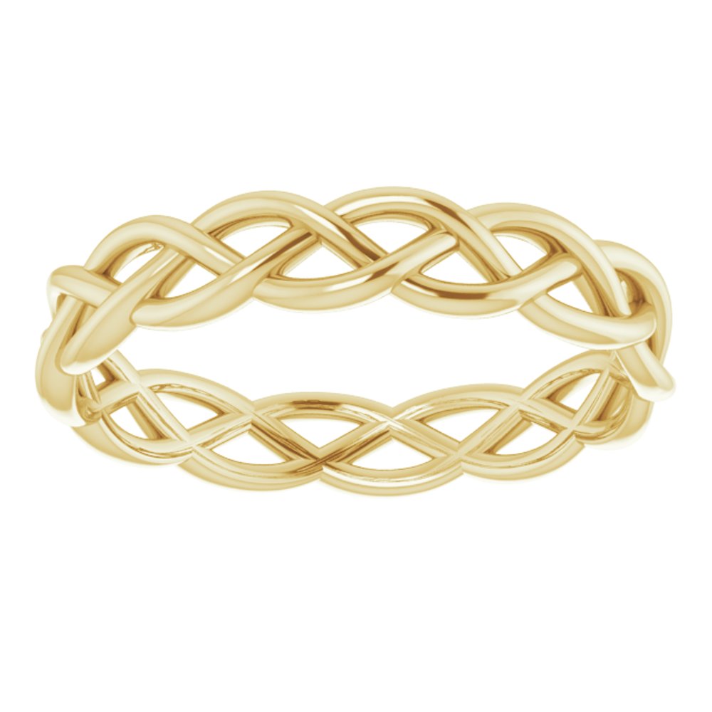 14K Yellow 4.3 mm Woven-Design Band Size 12