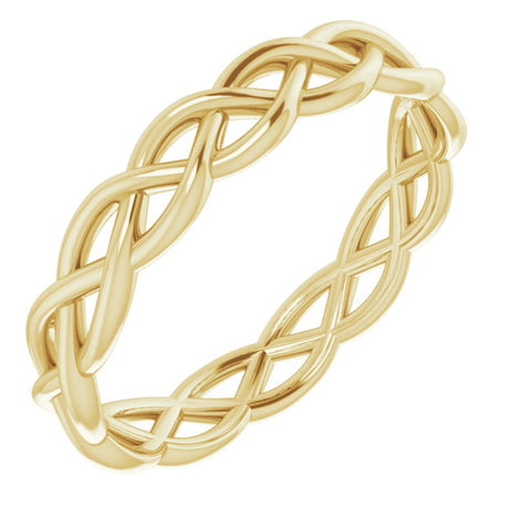 14K Yellow 4.3 mm Woven-Design Band Size 12