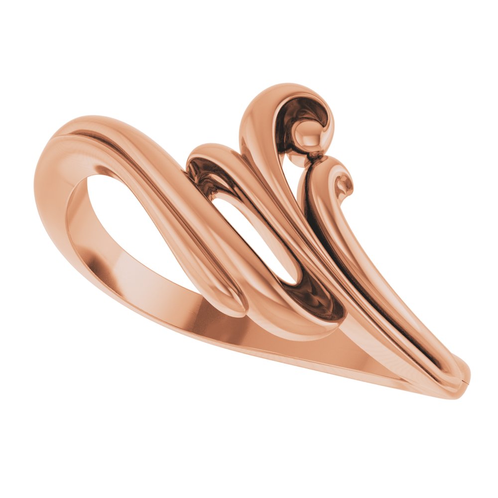 14K Rose Freeform Bypass Ring