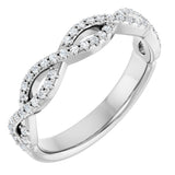 14K White 1/5 CTW Natural Diamond Infinity-Inspired Anniversary Band