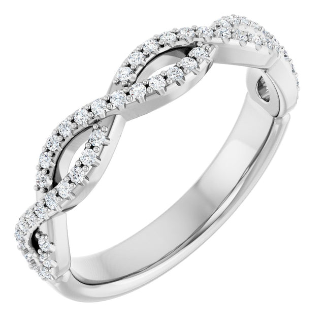 14K White 1/5 CTW Natural Diamond Infinity-Inspired Anniversary Band