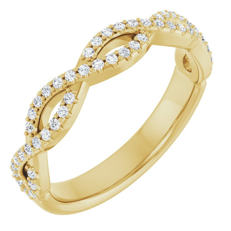 14K Yellow 1/5 CTW Natural Diamond Infinity-Inspired Anniversary Band