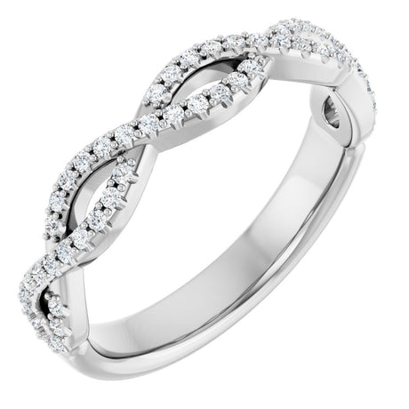 14K White 1/5 CTW Natural Diamond Infinity-Inspired Anniversary Band