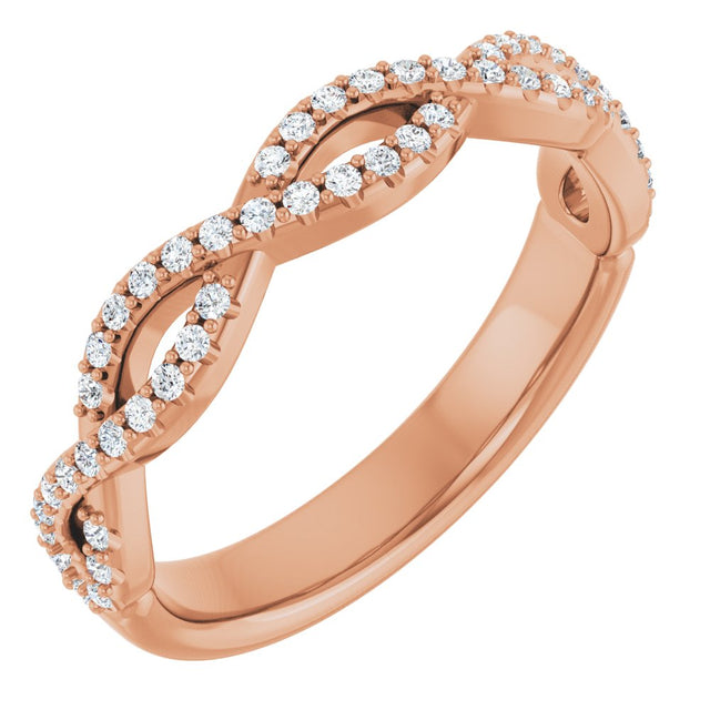 14K Rose 1/5 CTW Natural Diamond Anniversary Band