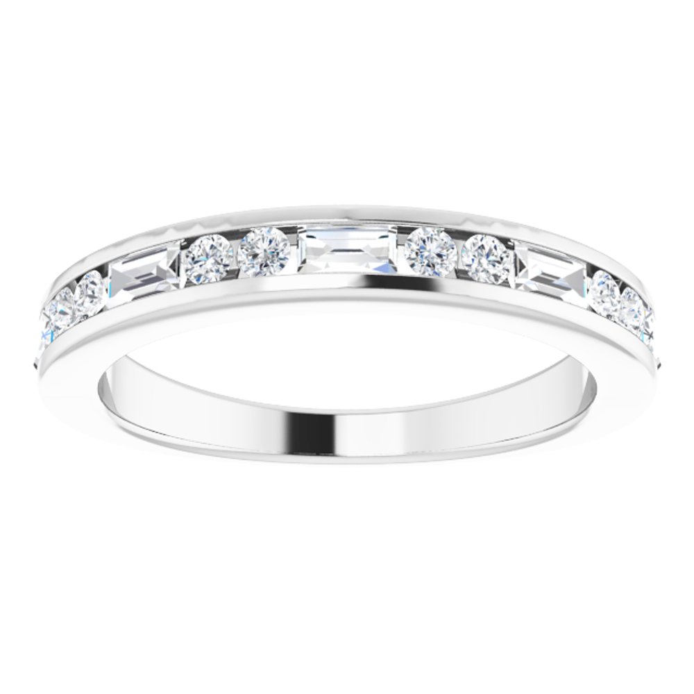 14K White 1/2 CTW Natural Diamond Anniversary Band