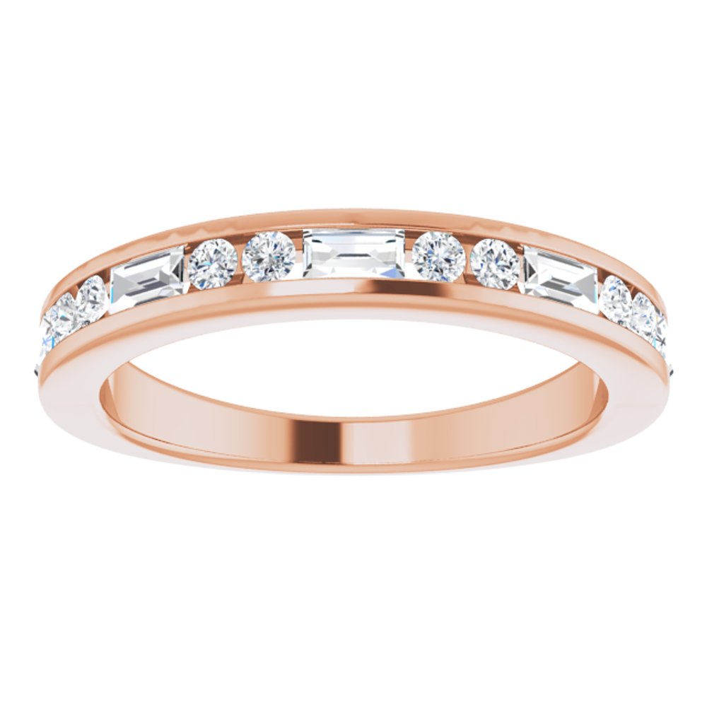 14K Rose 1/2 CTW Natural Diamond Anniversary Band