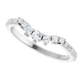 14K White Gold 1/3 CTW Natural Diamond Contour Band