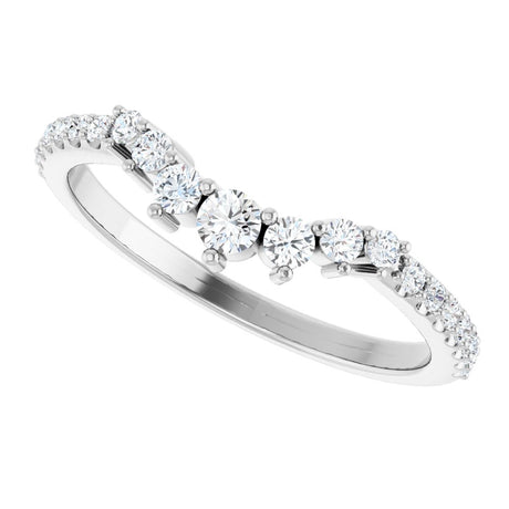 14K White Gold 1/3 CTW Natural Diamond Contour Band