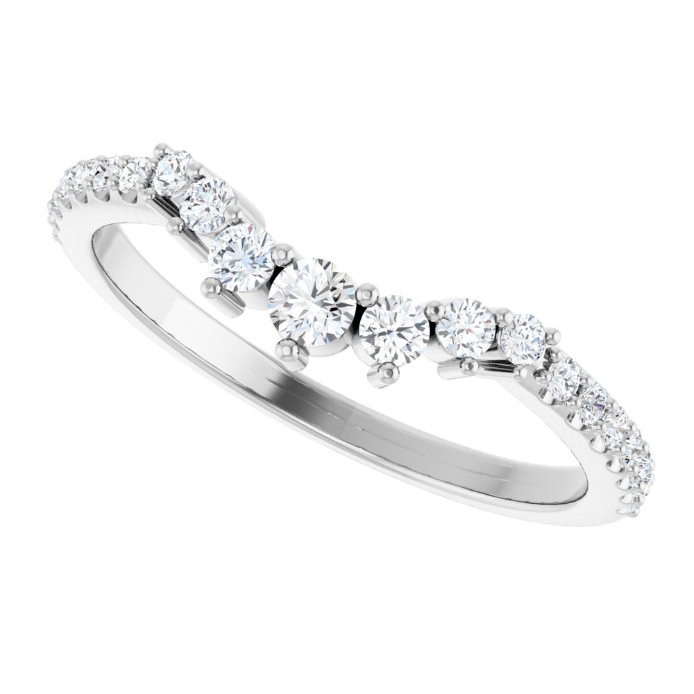 14K White Gold 1/3 CTW Natural Diamond Contour Band
