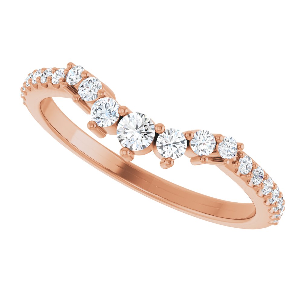 14K Rose 1/3 CTW Natural Diamond Contour Band