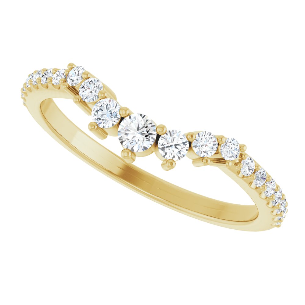 14K Yellow 1/3 CTW Natural Diamond Contour Band