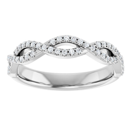 14K White Gold 1/5 CTW Natural Diamond Infinity-Inspired Anniversary Band