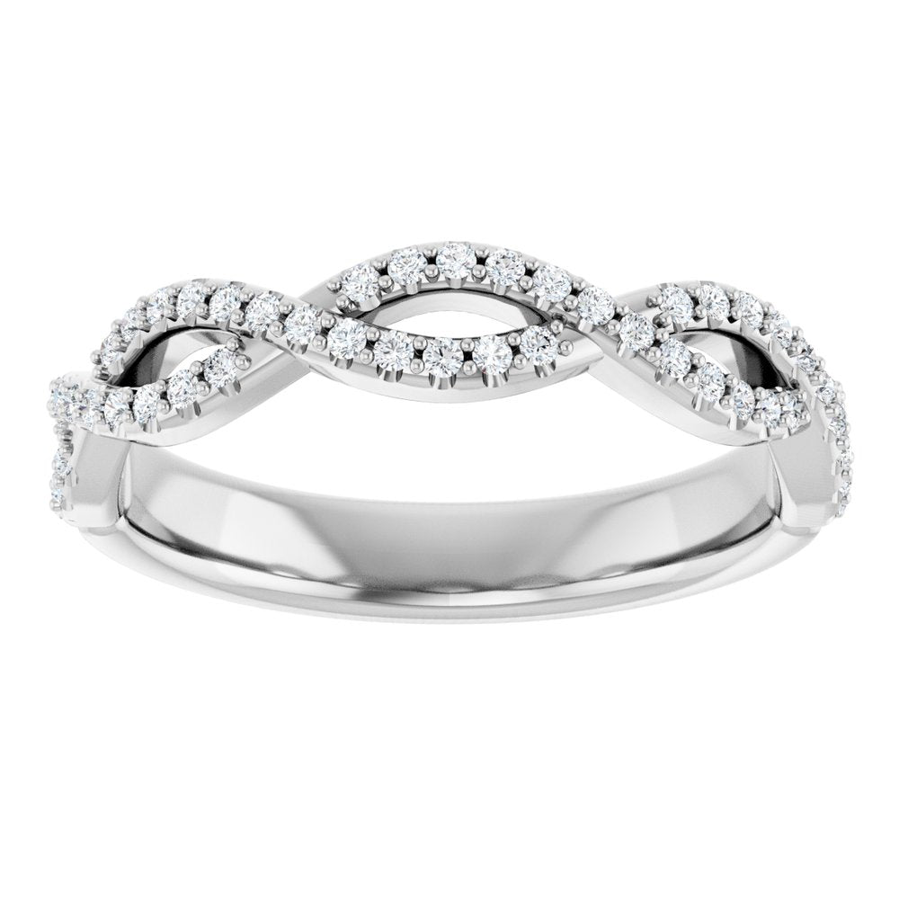 14K White 1/5 CTW Natural Diamond Infinity-Inspired Anniversary Band