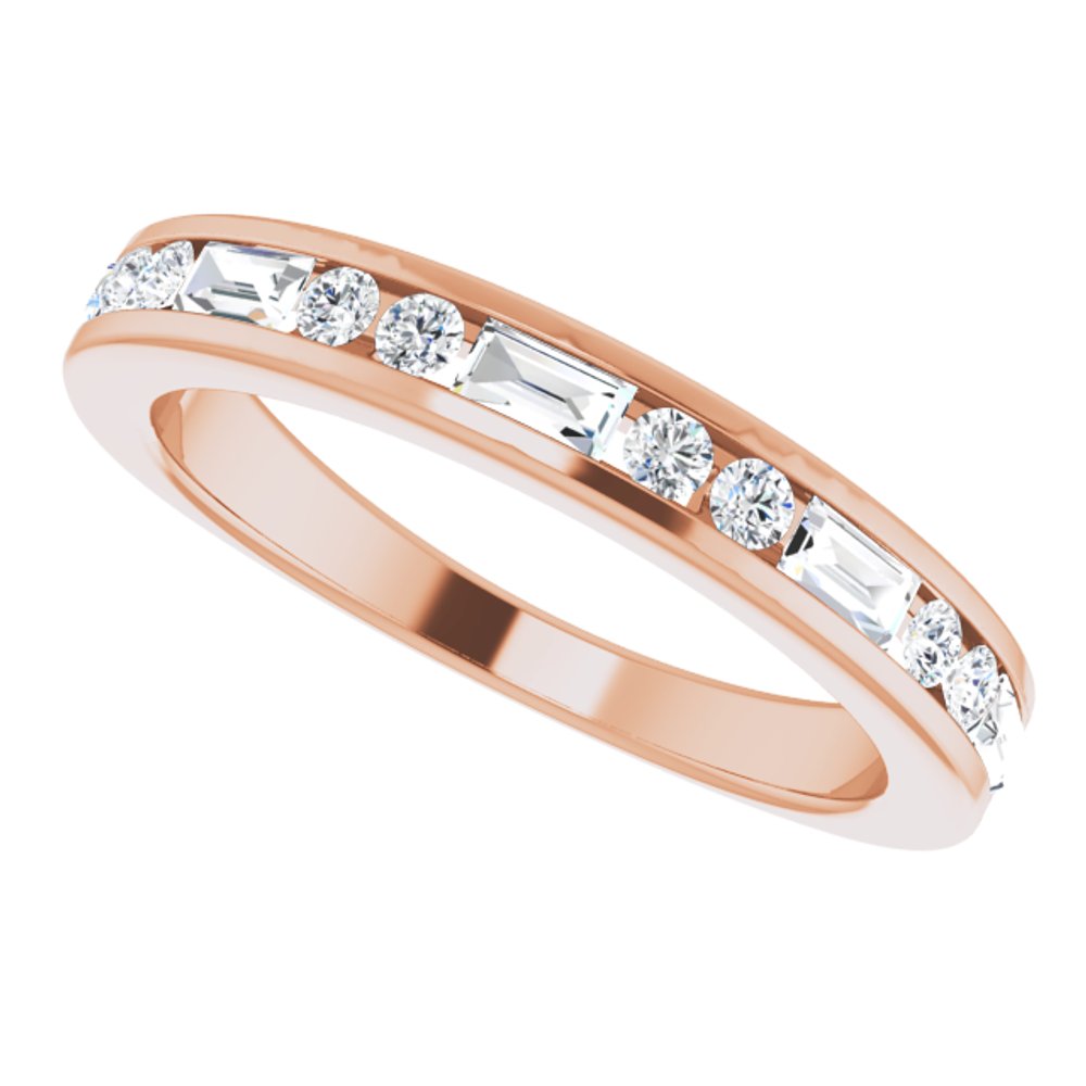 14K Rose 1/2 CTW Natural Diamond Anniversary Band