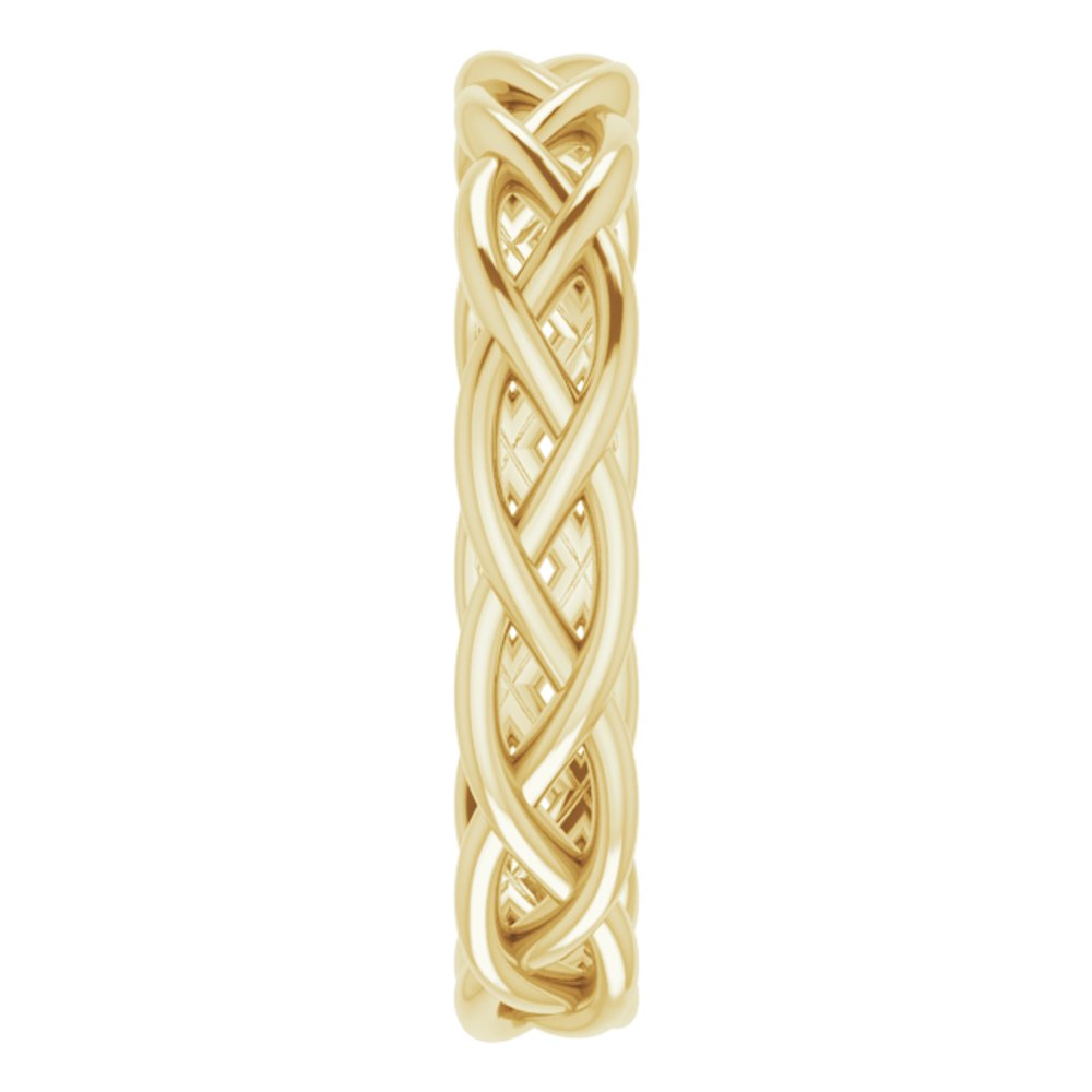 14K Yellow 4.3 mm Woven-Design Band Size 12